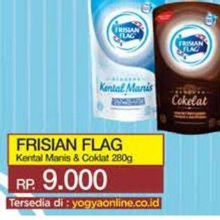 Promo Harga FRISIAN FLAG Susu Kental Manis Putih, Cokelat 280 gr - Yogya