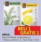 Promo Harga Ariul Face Mask Green Tea + S, Lemon + C, Tea Tree + M 23 ml - Alfamidi