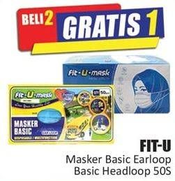 Promo Harga FIT-U-MASK Masker Earloop, Hijab Headloop 50 pcs - Hari Hari