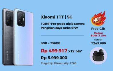 Promo Harga XIAOMI 11T 8 GB + 256 GB  - Erafone