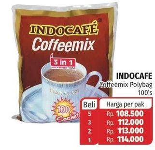 Promo Harga Indocafe Coffeemix per 100 sachet - Lotte Grosir