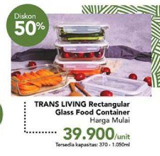 Promo Harga TRANSLIVING Glass Food Storage  - Carrefour