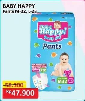 Promo Harga Baby Happy Body Fit Pants M32, L28 28 pcs - Alfamart