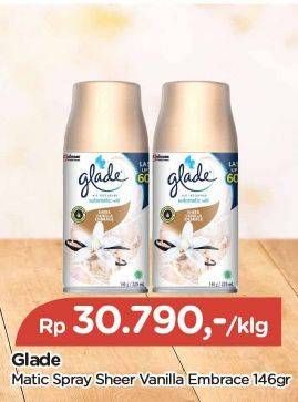 Promo Harga Glade Matic Spray Refill Sheer Vanilla Embrace 146 ml - TIP TOP