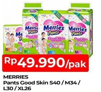 Promo Harga Merries Pants Good Skin M34, L30, S40, XL26 26 pcs - TIP TOP