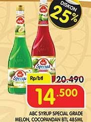Promo Harga ABC Syrup Special Grade Melon, Coco Pandan 485 ml - Superindo