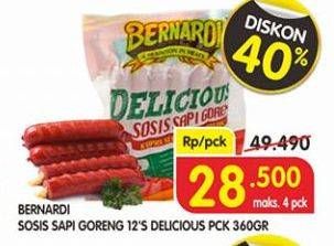 Promo Harga BERNARDI Sosis Sapi Delicious 360 gr - Superindo