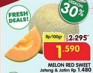 Promo Harga Melon Red Sweet per 100 gr - Superindo