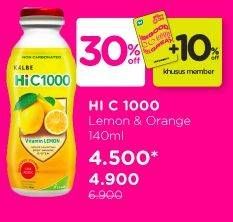 Promo Harga HI C 1000 Real Non Carbonated Vitamin C Drink Lemon, Orange 140 ml - Watsons