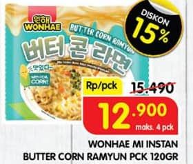 Promo Harga Wonhae Instant Ramyun Butter Corn 120 gr - Superindo