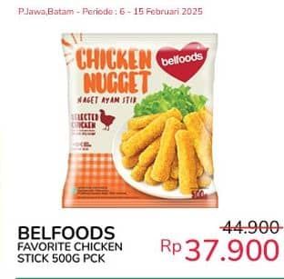 Promo Harga Belfoods Nugget Chicken Nugget Stick 500 gr - Indomaret