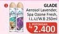 Promo Harga Glade Aerosol Lavender, SPA Ozone, Wild Berries 250 ml - Alfamidi