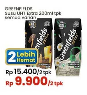 Promo Harga Greenfields UHT Extra Milk All Variants 200 ml - Indomaret