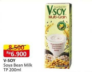 Promo Harga V-soy Soya Bean Milk Multi Grain 200 ml - Alfamart