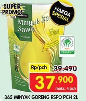 Promo Harga 365 Minyak Goreng Sawit RSPO 2000 ml - Superindo