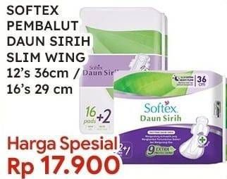 Promo Harga Softex Daun Sirih 29cm, 36cm 13 pcs - Indomaret