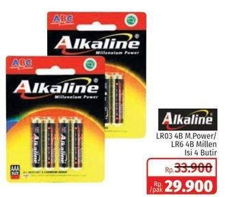 Promo Harga ABC Battery Alkaline LR03/AAA, LR6/AA 4 pcs - Lotte Grosir