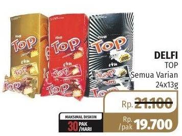 Promo Harga DELFI TOP Chocolate All Variants per 24 pcs 13 gr - Lotte Grosir