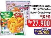 Promo Harga HATO Numero 500 g/ EAT HAPPY Chicken Nugget Original 400 g  - Hypermart