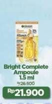 Promo Harga Garnier Bright Complete Serum 3% Ampoule Serum 2 ml - Alfamart