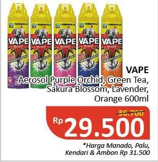 Promo Harga FUMAKILLA VAPE Aerosol Purple Orchid, Green Tea, Sakura Blossom, Lavender, Orange 600 ml - Alfamidi