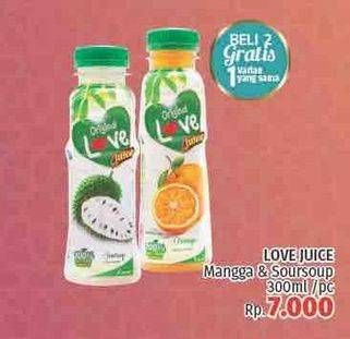 Promo Harga LOVE Juice Mango, Soursop 300 ml - LotteMart