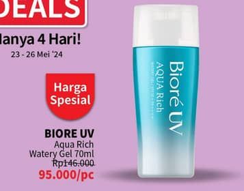 Promo Harga Biore UV Aqua Rich Watery Gel SPF 50 70 ml - Guardian