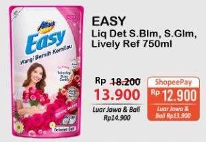 Promo Harga ATTACK Easy Detergent Liquid Sparkling Blooming, Lively Energetic, Sweet Glamour 750 ml - Alfamart