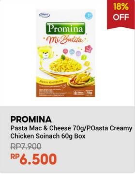 Promo Harga Promina Pasta Mac & Cheese/Creamy Chicken Spinach  - Indomaret