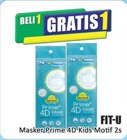 Promo Harga Fit-u-mask Masker Kids 4D Prime+ 2 pcs - Hari Hari