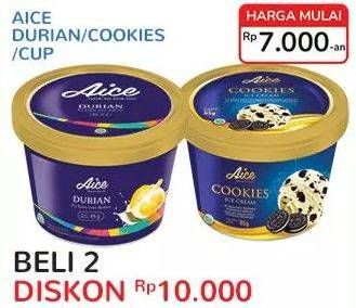 Promo Harga AICE Ice Cream Durian, Choco Cookies 60 gr - Indomaret