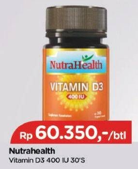 Promo Harga Nutrahealth Vitamin D3 400 IU 30 pcs - TIP TOP