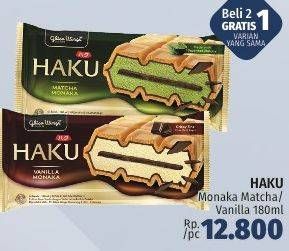 Promo Harga GLICO Haku Matcha Monaka, Vanilla Monaka 180 ml - LotteMart