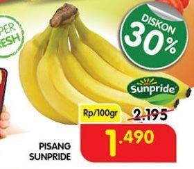 Promo Harga SUNPRIDE Pisang Cavendish per 100 gr - Superindo