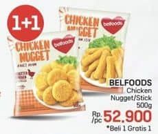 Promo Harga Belfoods Nugget Chicken Nugget, Chicken Nugget Stick 500 gr - LotteMart