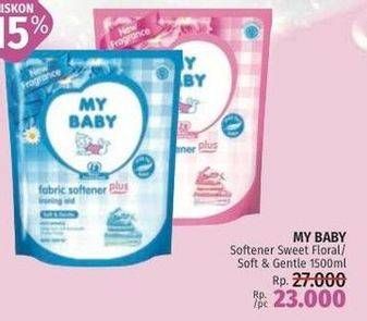 Promo Harga My Baby Fabric Softener Soft Gentle, Sweet Floral 1500 ml - LotteMart