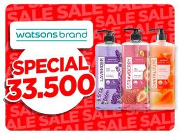 Promo Harga Watsons Scented Body Wash Strawberry, Lavender, Cantaloupe 1000 ml - Watsons