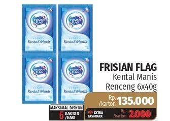 Promo Harga FRISIAN FLAG Susu Kental Manis Putih per 6 sachet 40 gr - Lotte Grosir