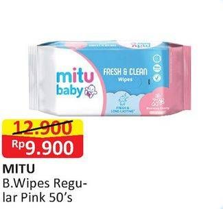 Promo Harga MITU Baby Wipes Pink 50 pcs - Alfamart