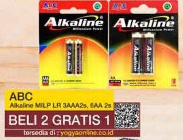Promo Harga ABC Battery Alkaline LR03/AAA, LR6/AA 2 pcs - Yogya