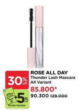 Promo Harga Rose All Day Thunder Lash Mascara All Variants 8 gr - Watsons