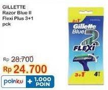 Promo Harga GILLETTE Blue II Flexi 4 pcs - Indomaret