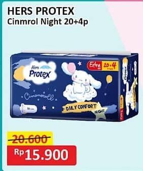 Promo Harga Hers Protex Comfort Night Wing 35cm, Wing 30cm 24 pcs - Alfamart