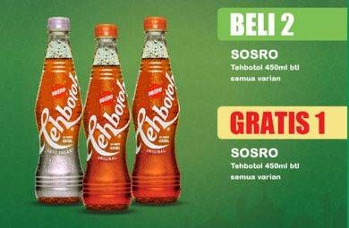 Promo Harga SOSRO Teh Botol Original, Less Sugar 450 ml - Indomaret