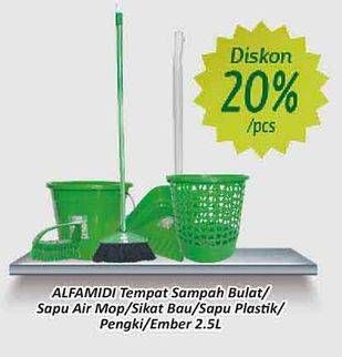 Promo Harga ALFAMIDI Tempat Sampah/Sapu Air Mop/Sikat Baju/Sapu Plastik/Pengki/Ember  - Alfamidi