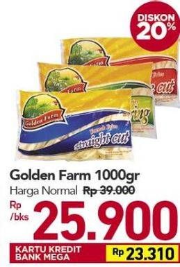 Promo Harga GOLDEN FARM French Fries All Variants 1000 gr - Carrefour