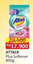 Promo Harga ATTACK Detergent Powder Plus Softener 800 gr - Alfamart