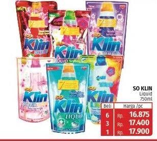 Promo Harga SO KLIN Liquid Detergent 750 ml - Lotte Grosir