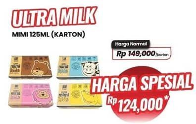 Promo Harga Ultra Mimi Susu UHT per 40 tpk 125 ml - Carrefour