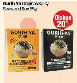 Promo Harga GURIH YA Seaweed Original, Spicy 55 gr - Carrefour